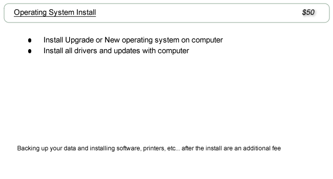 Operating System Install